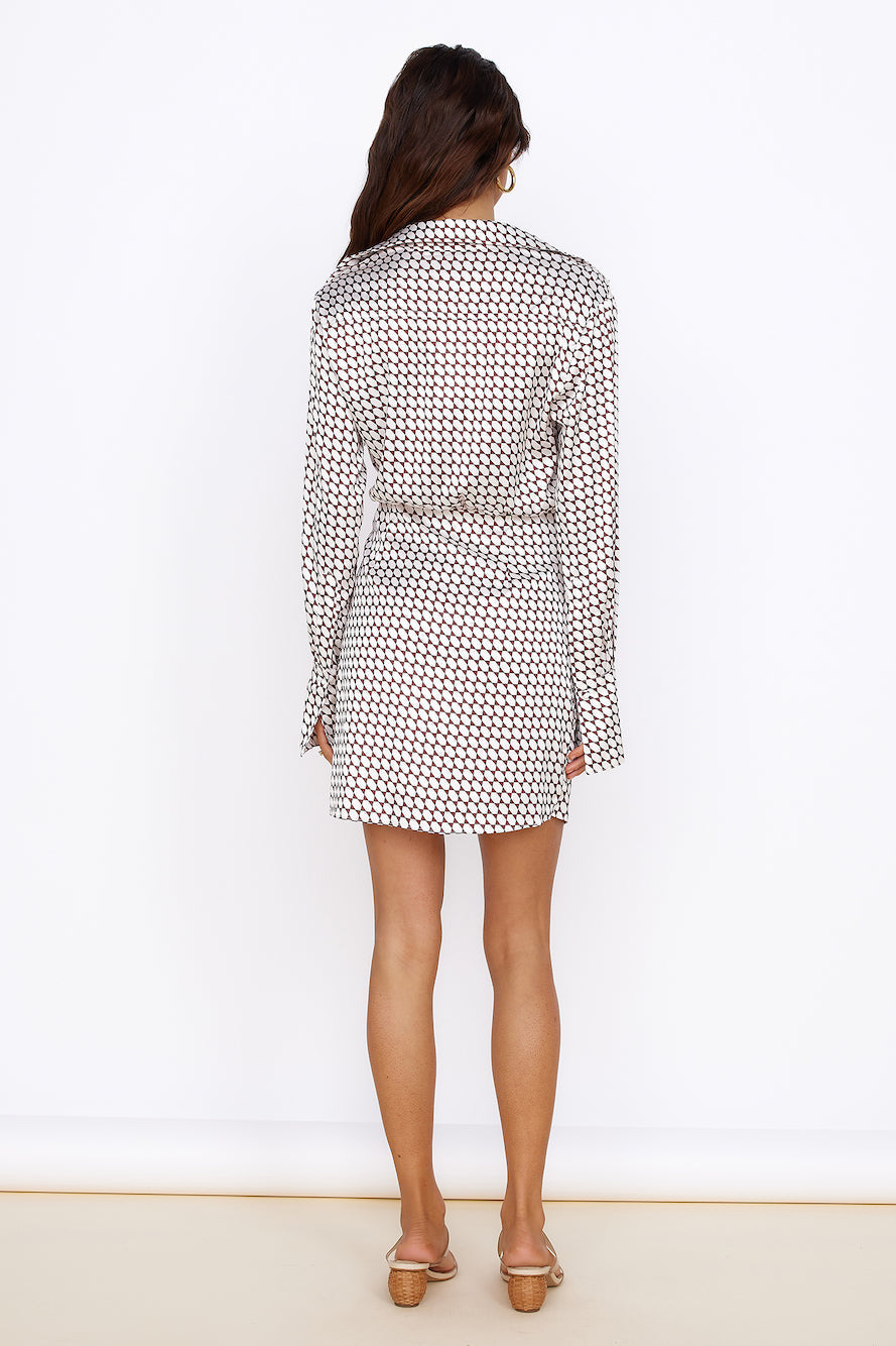 Mediterranean Glow Mini Dress Brown