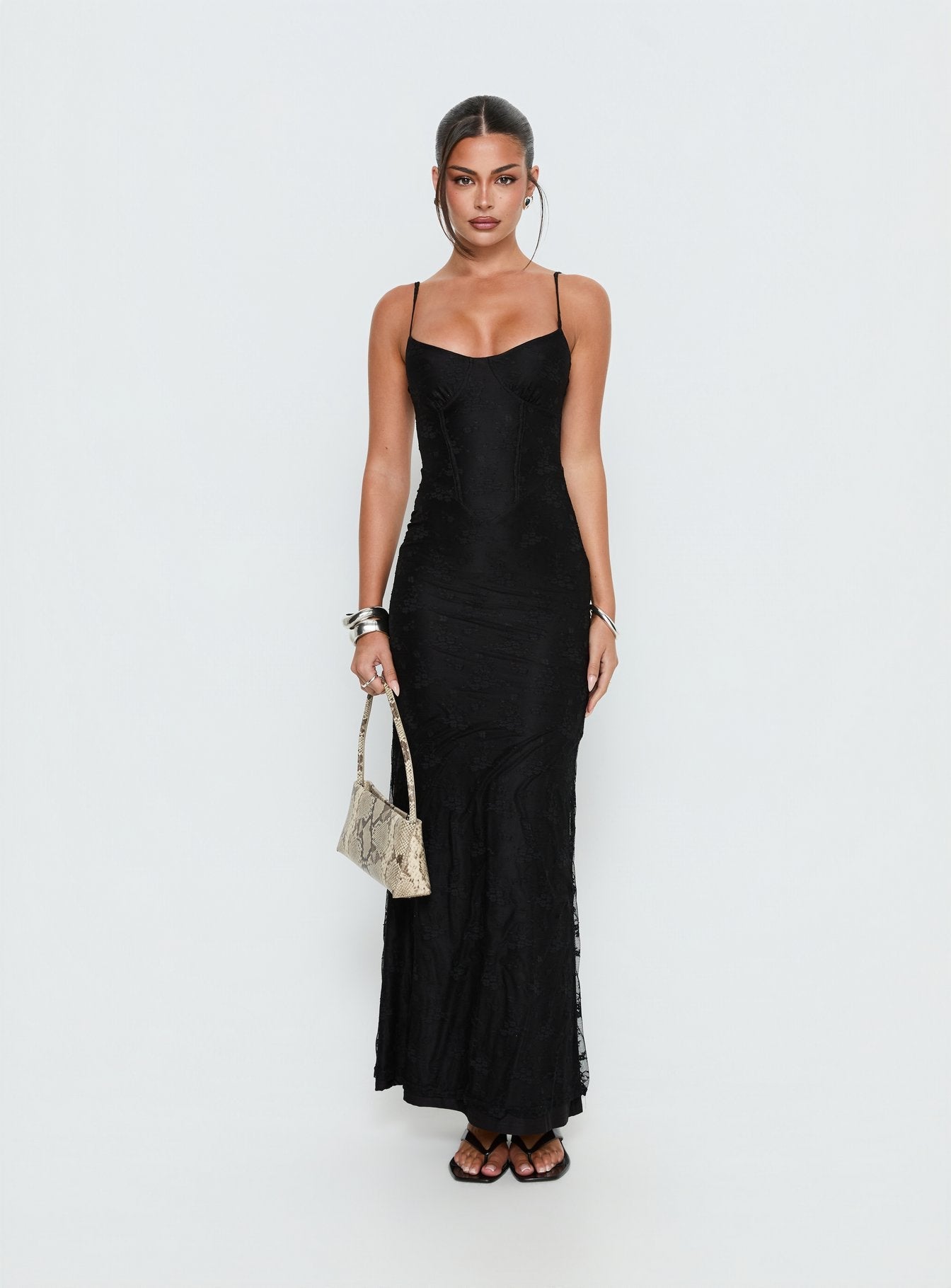 Amika Lace Maxi Dress Black