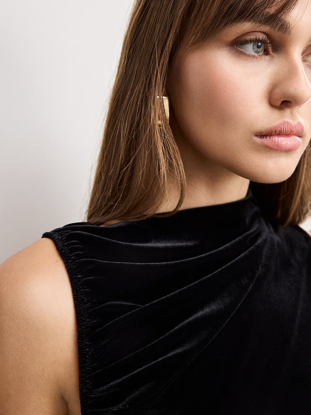 Velvet High Neck Maxi Dress