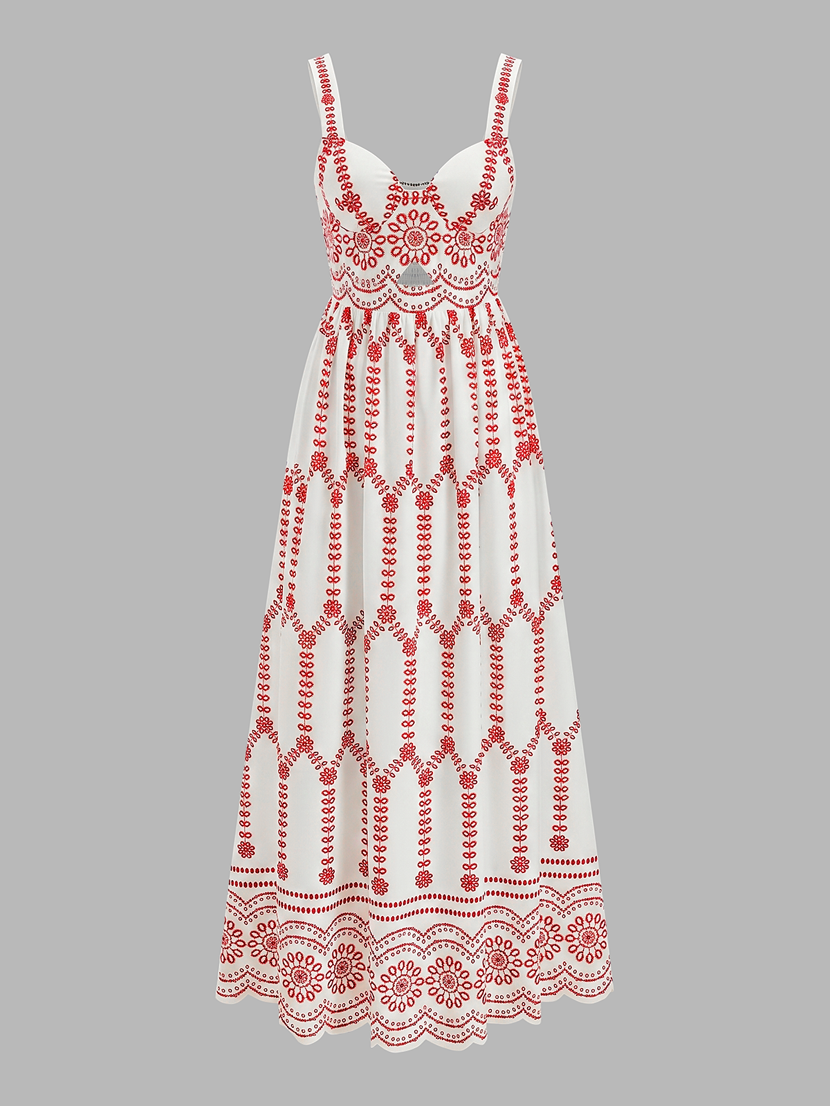 Boho Floral Print Cut-Out Maxi Dress