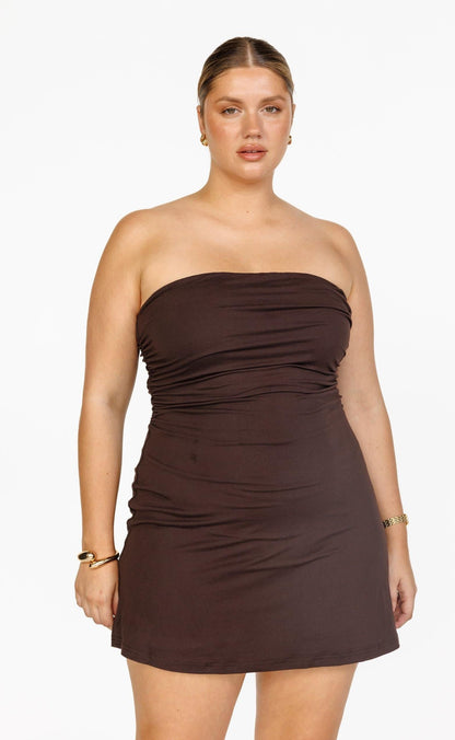 Sarie Mini Dress (Chocolate)