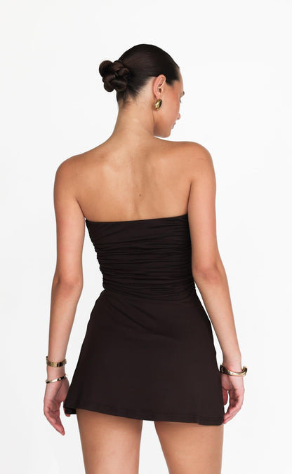 Sarie Mini Dress (Chocolate)