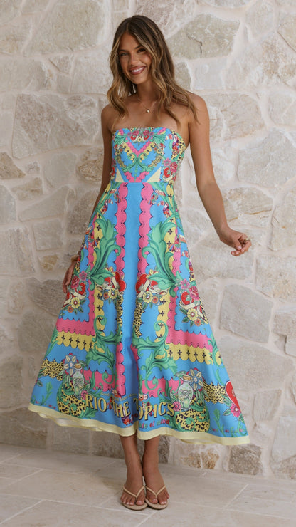 Azure Maxi Dress - Tropical Rio