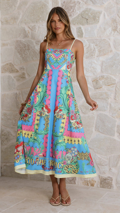Azure Maxi Dress - Tropical Rio