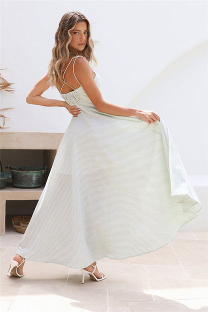 Rising Moon Maxi Dress Green
