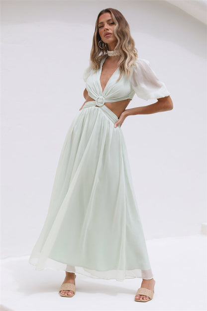 Ocean Ripples Maxi Dress Green