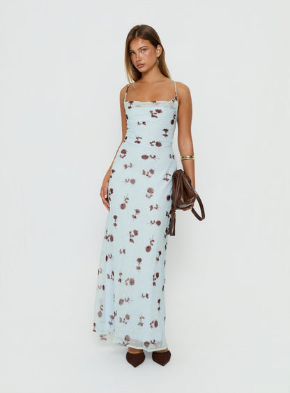 Celena Maxi Dress Blue Floral