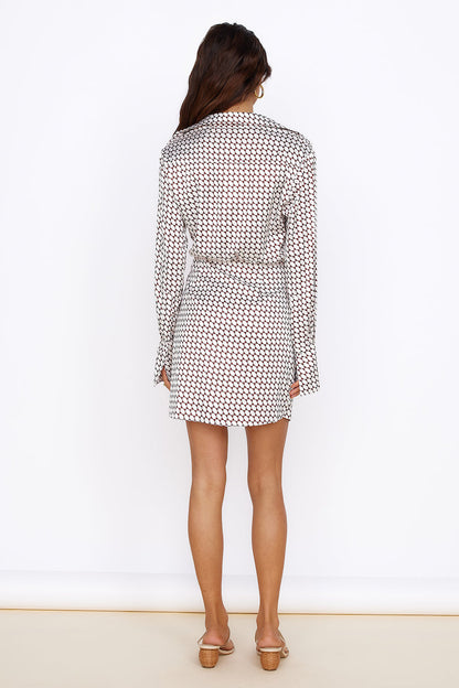 Mediterranean Glow Mini Dress Brown