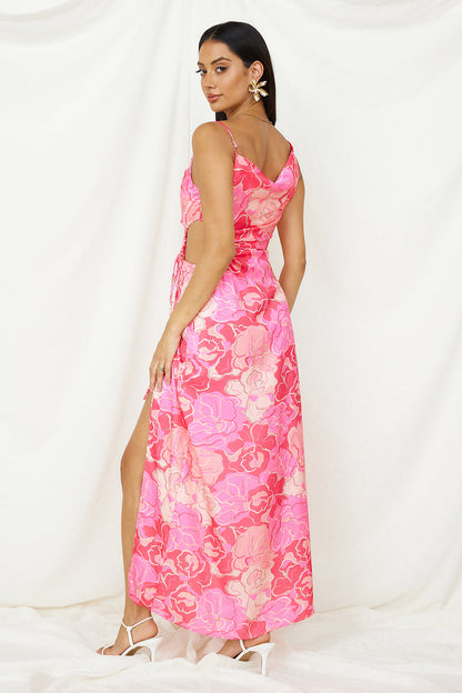 Strawberry Sunset Maxi Dress Pink