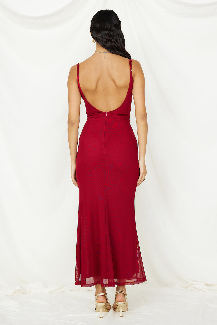 Take Me To Dinner Maxi Dress Wine