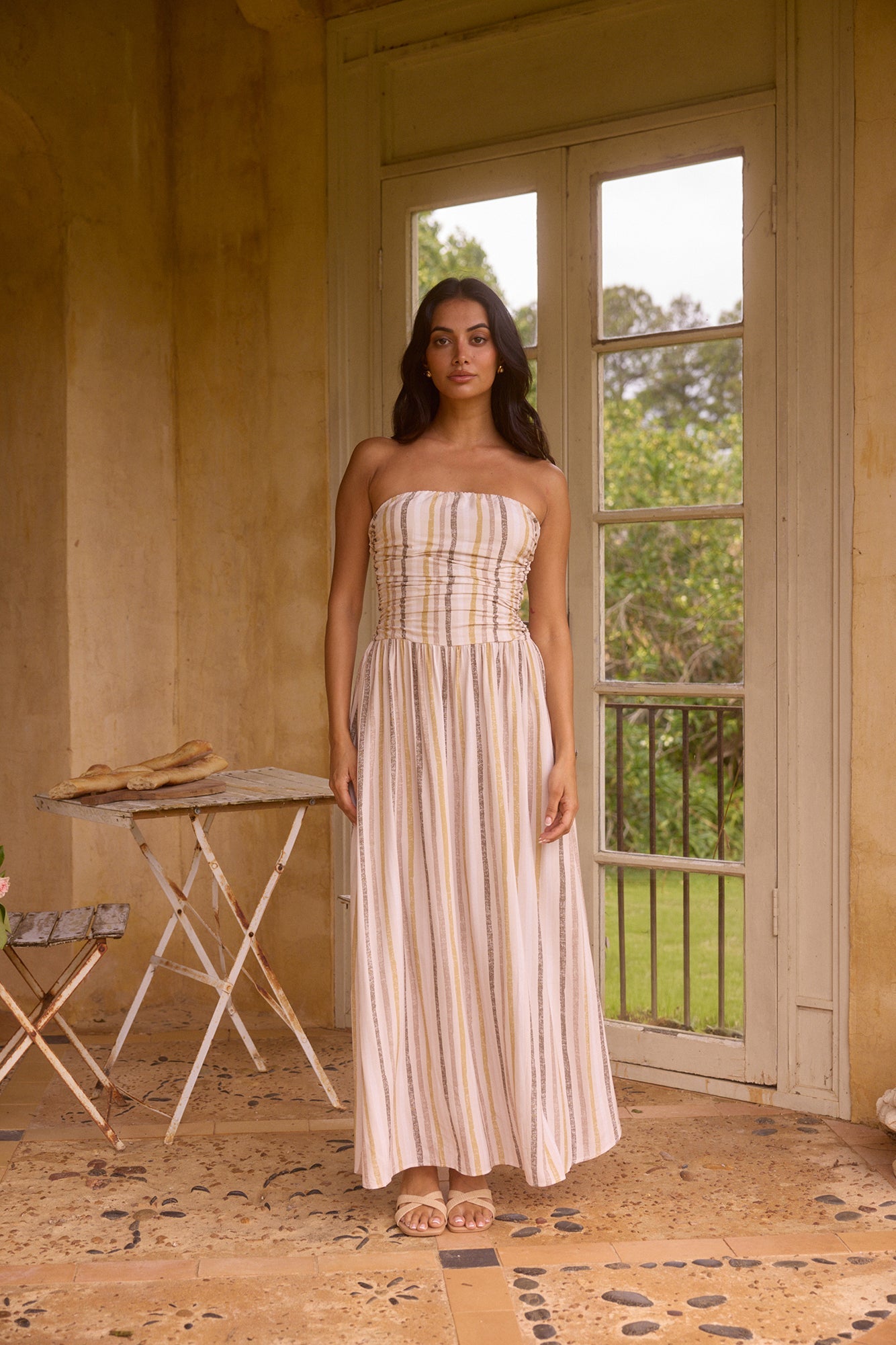 Ember and Ashes Strapless Maxi Brown