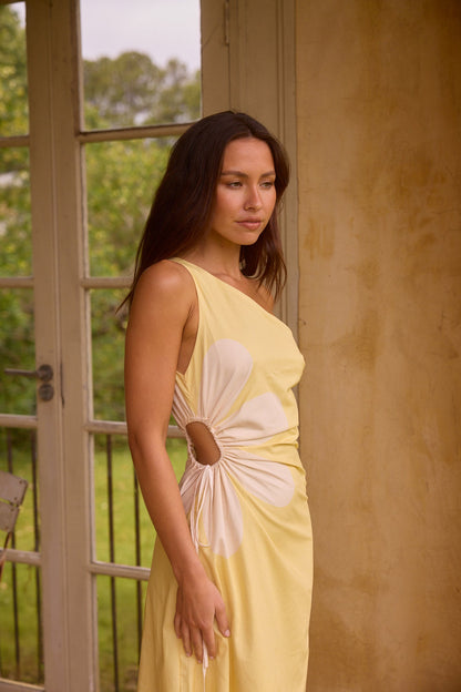 Pina Colada One Shoulder Maxi Dress