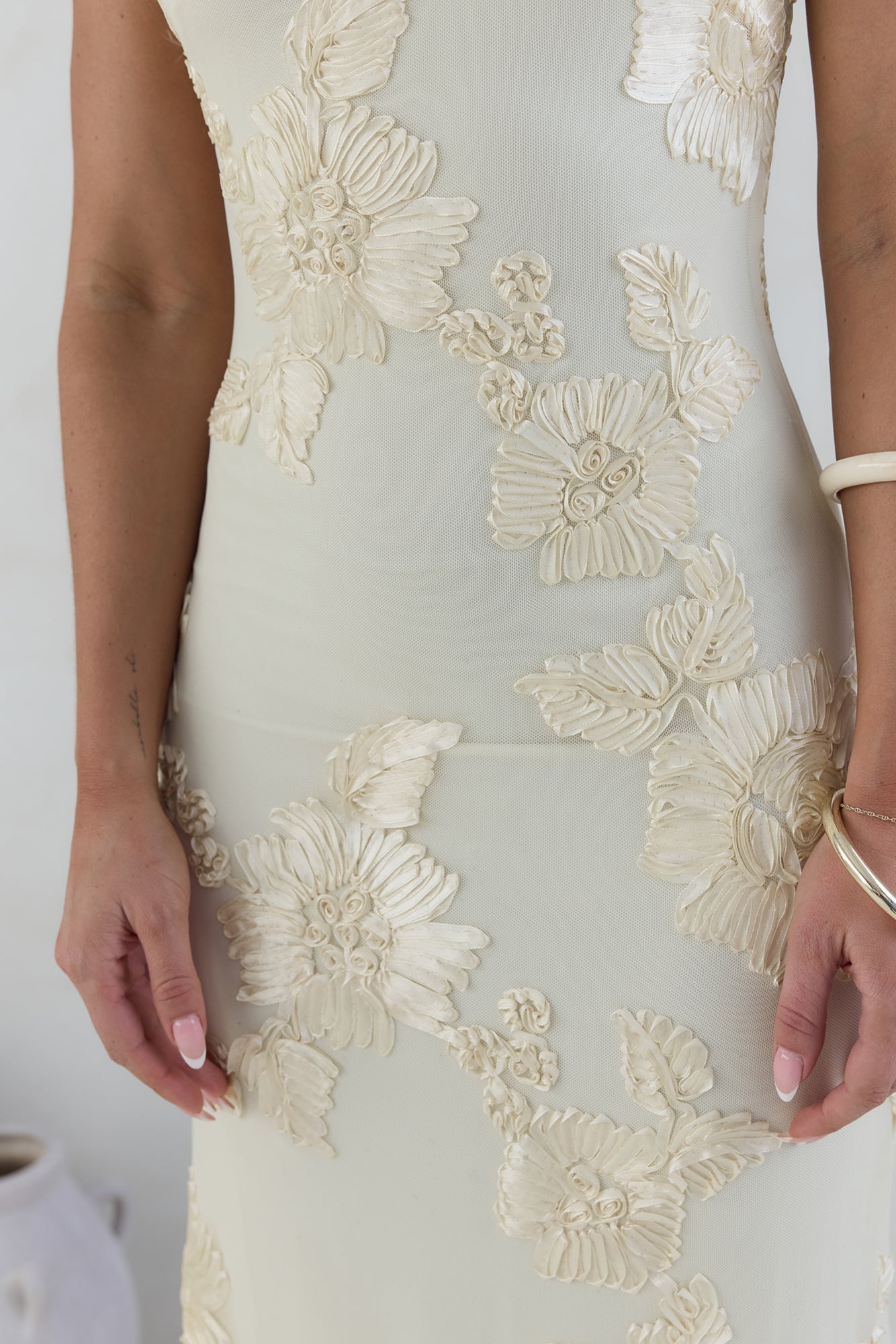Golden Voyage Strapless Midi Dress Yellow