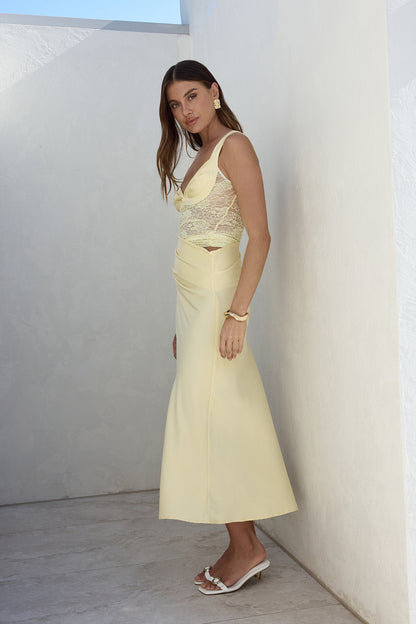 On A Cloud Lace Maxi Dress Yellow