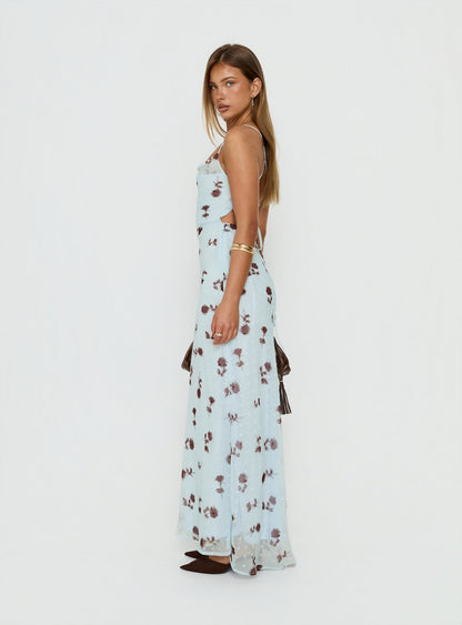 Celena Maxi Dress Blue Floral