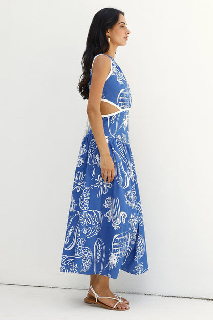Waves of Serenity Maxi Dress Blue