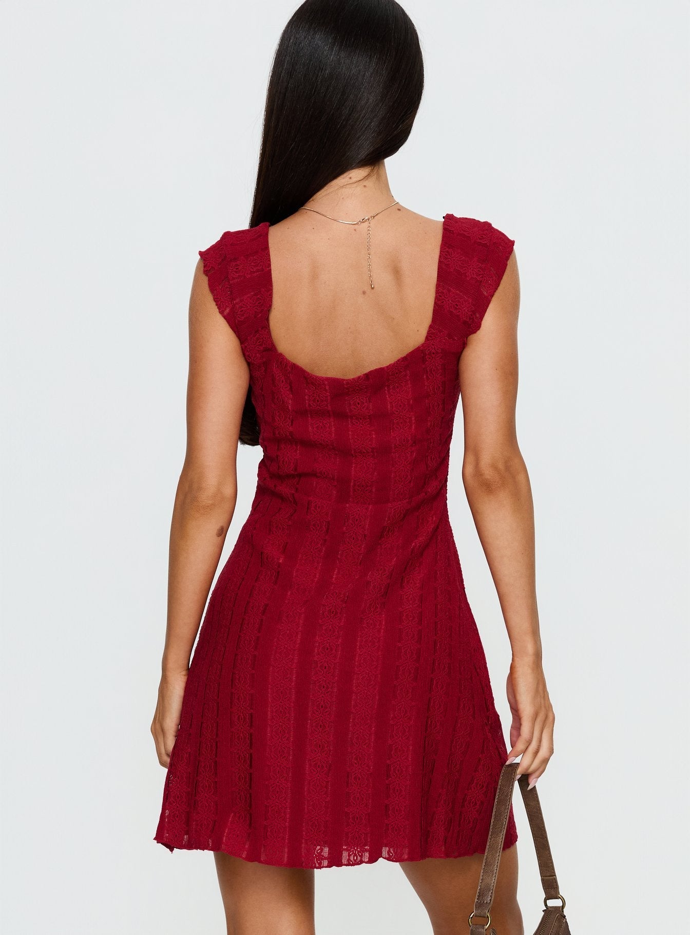 Kirrisen Textured Mini Dress Red
