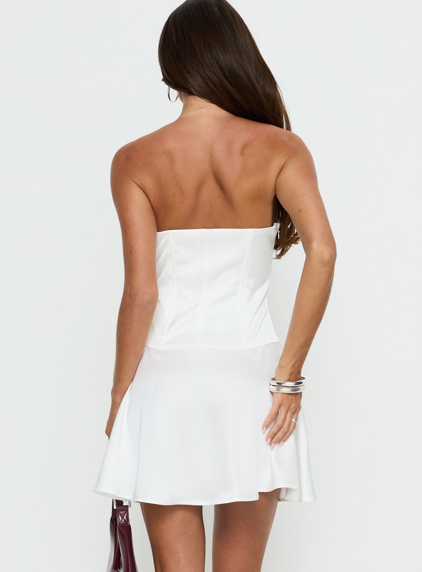 Natalisa Strapless Corset Mini Dress White