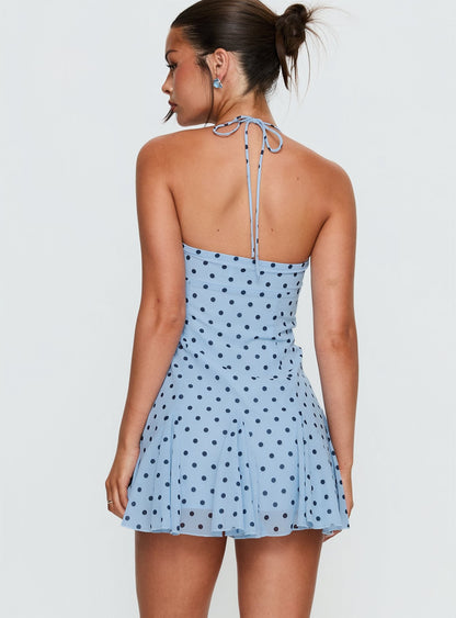 Delamere Mini Dress Blue / Navy Polka