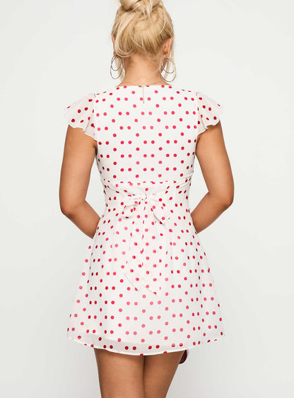I Guess So Mini Dress White / Burgundy Tall