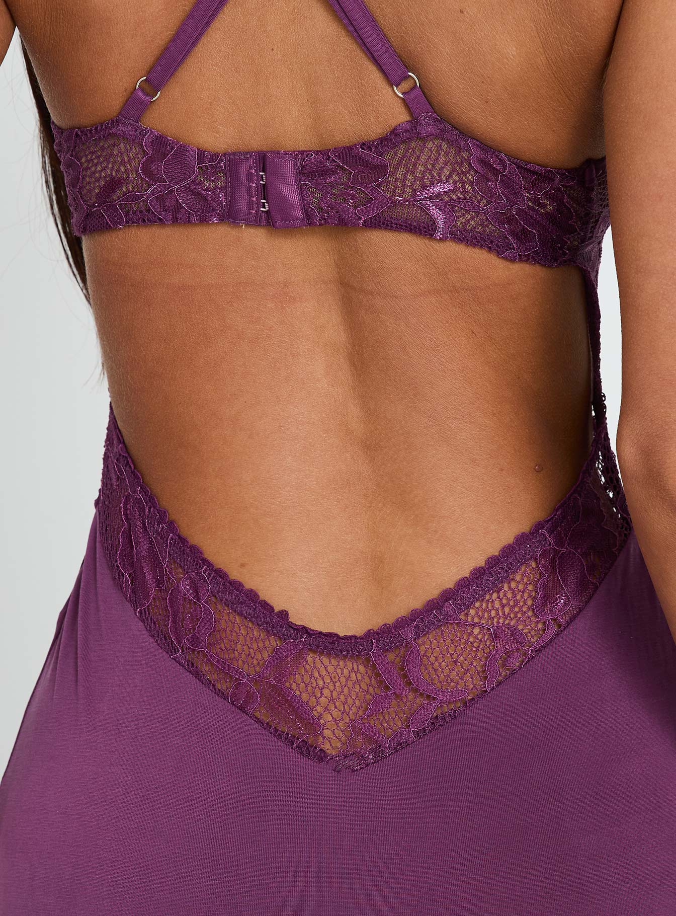 Totema Lace Halter Maxi Dress Purple