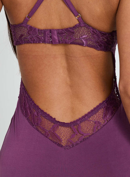 Totema Lace Halter Maxi Dress Purple