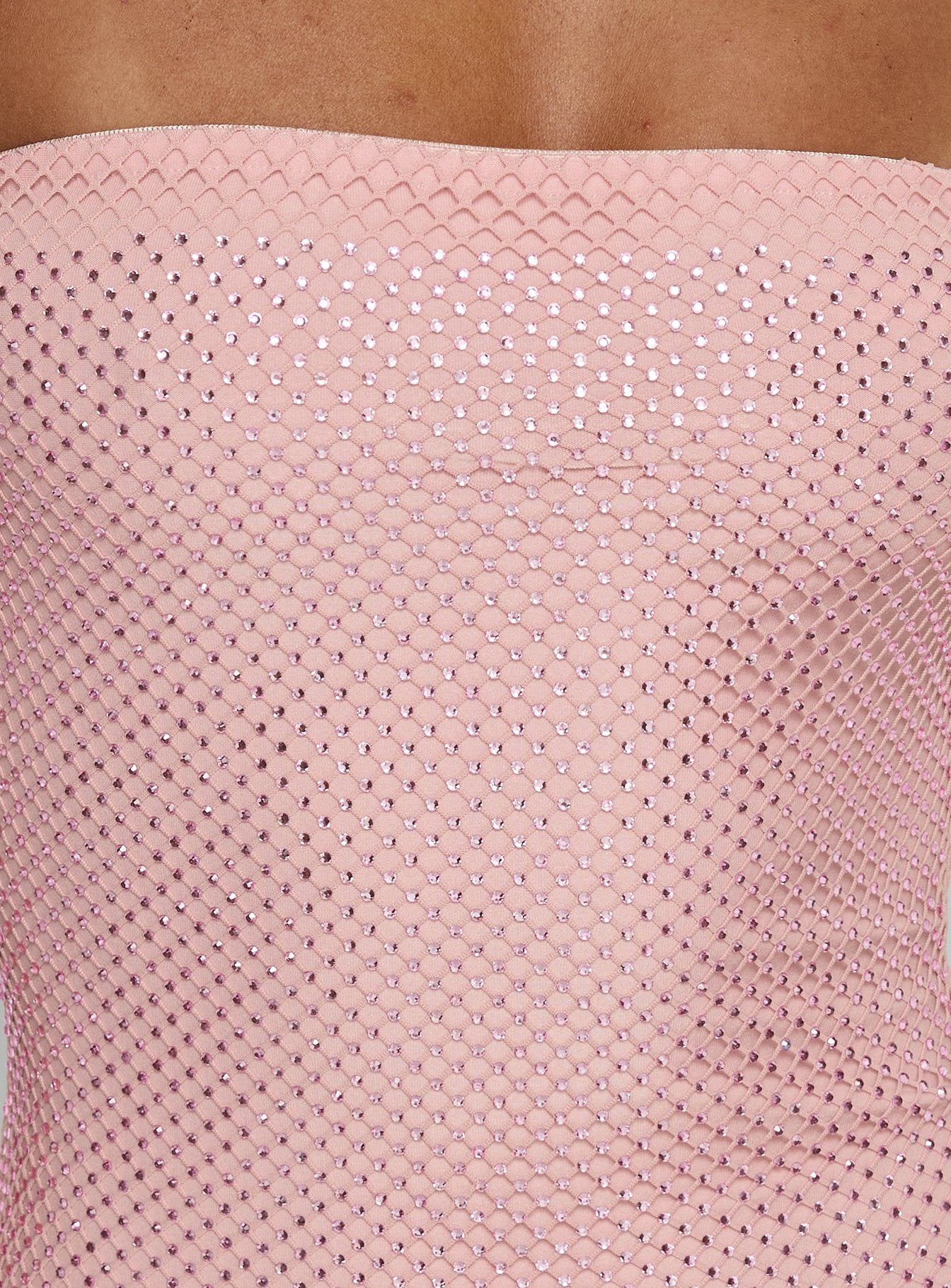 Jemira Strapless Shimmer Mini Dress Pink