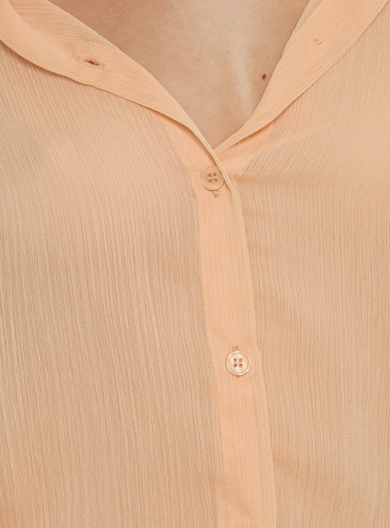 Moonrising Long Sleeve Sheer Blouson Mini Dress Soft Orange