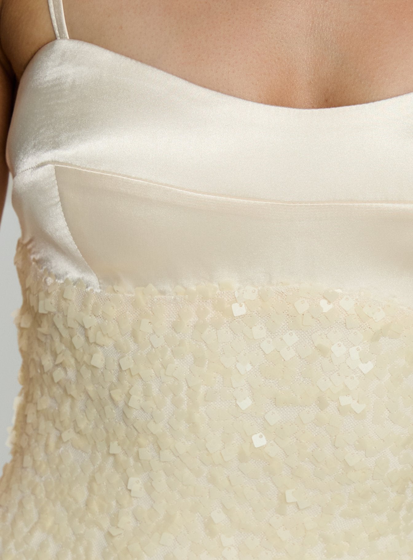 Alishia Satin Sequin Corset Mini Dress Butter