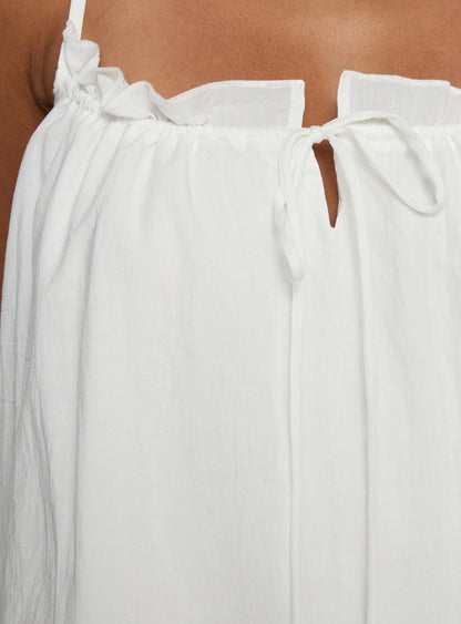 Kind Of Wonderful Tie Detail Baby Doll Mini Dress White
