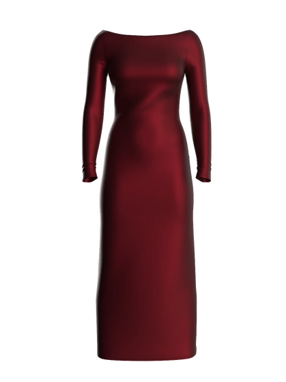 SoSleek™ Long-Sleeve Low-Back Maxi Dress