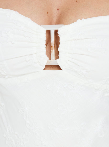 Golden Era Halter Mini Dress White