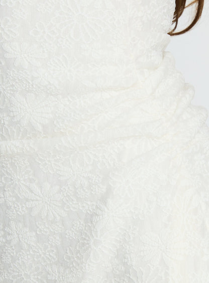 Falling Stars Ruched Mini dress Cream