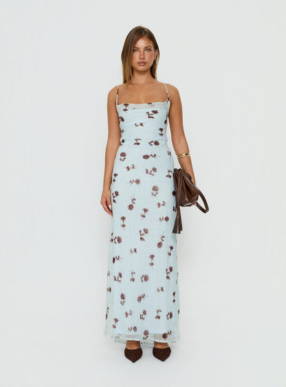 Celena Maxi Dress Blue Floral