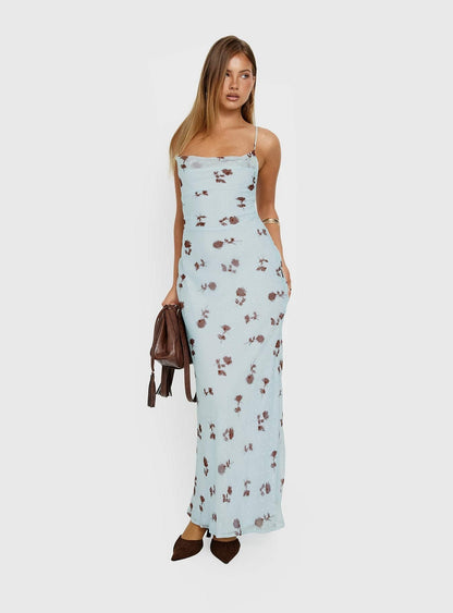 Celena Maxi Dress Blue Floral