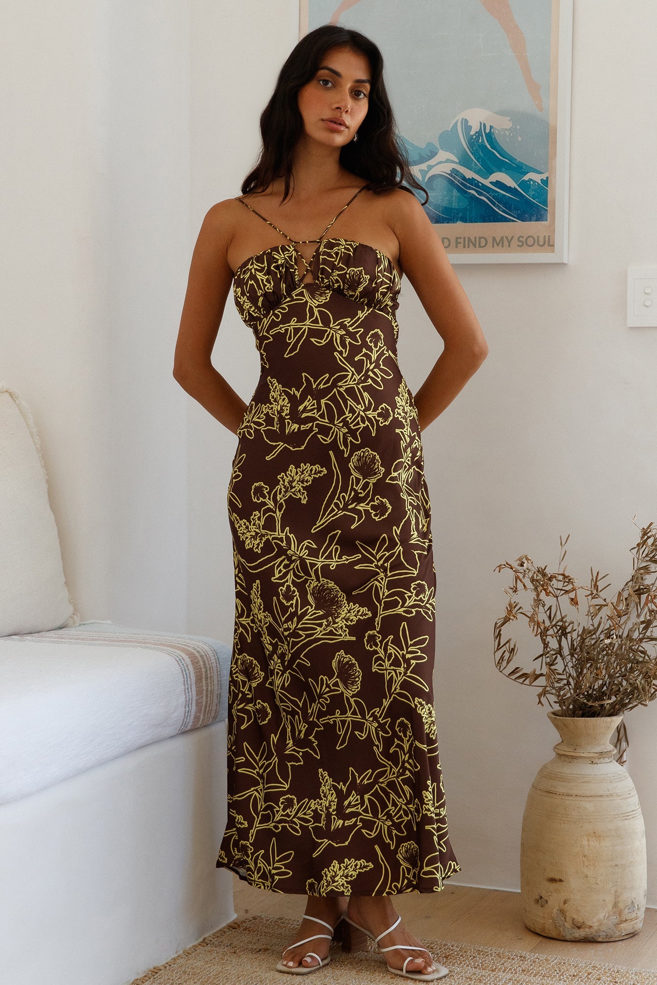 Timeless Connections Midi Dress Brown