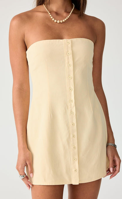 Aruba Mini Dress (Lemon)