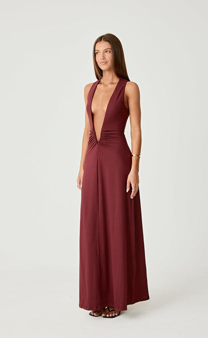 Avril Maxi Dress (Wine)