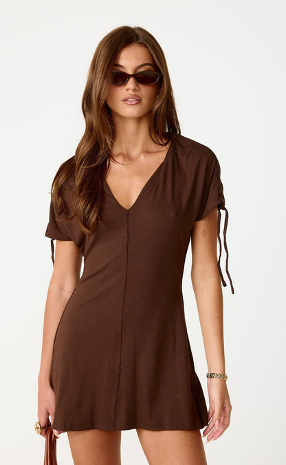 Azura Mini Dress (Chocolate)