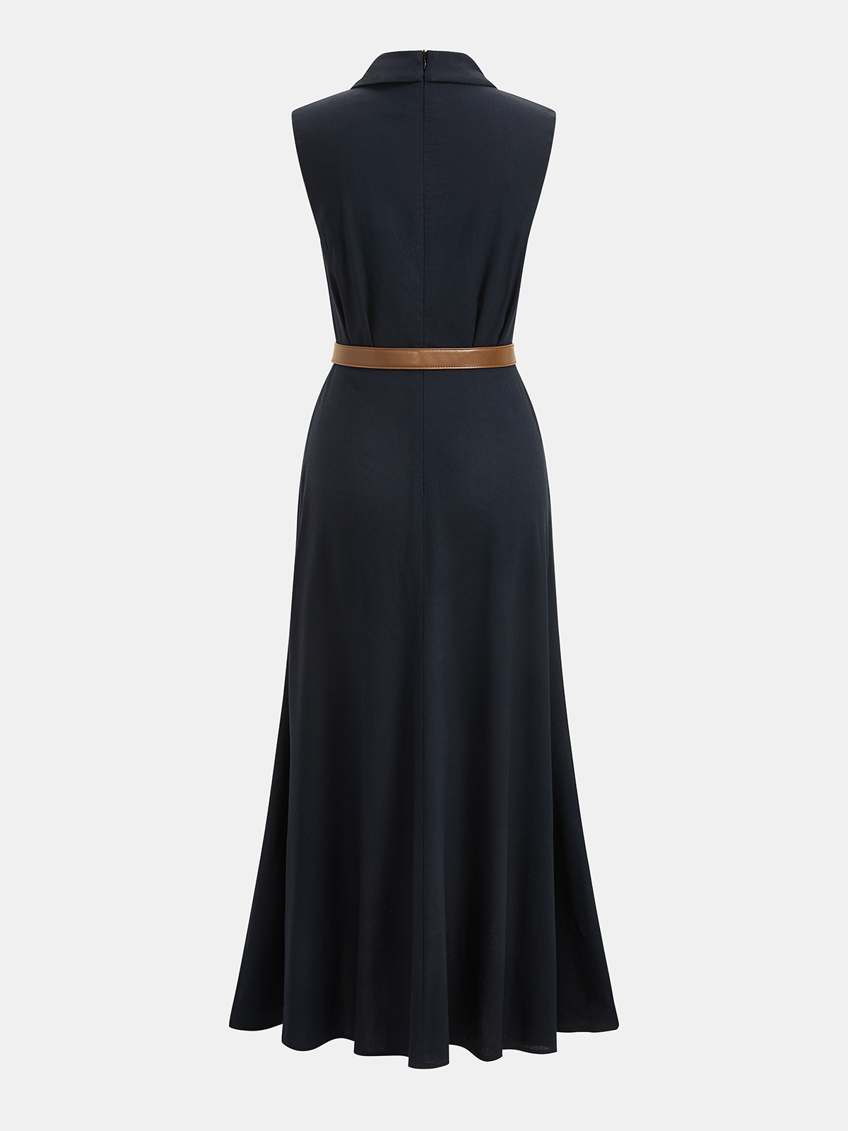 Belted Sleeveless Wrap Maxi Dress