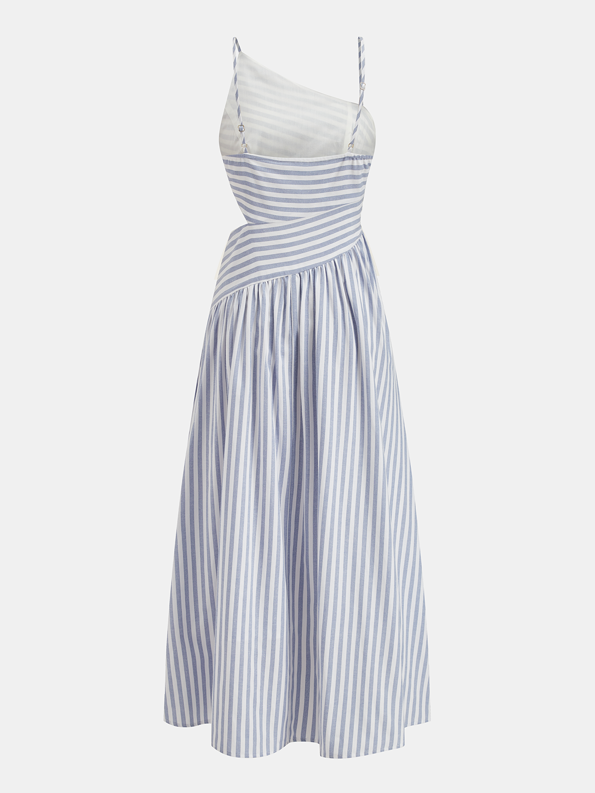 Striped Cut-Out Asymmetric Cami Maxi Dress