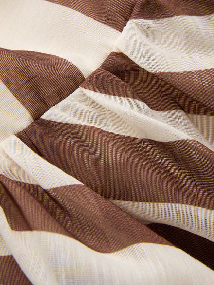 Striped Organza Cami Maxi Dress