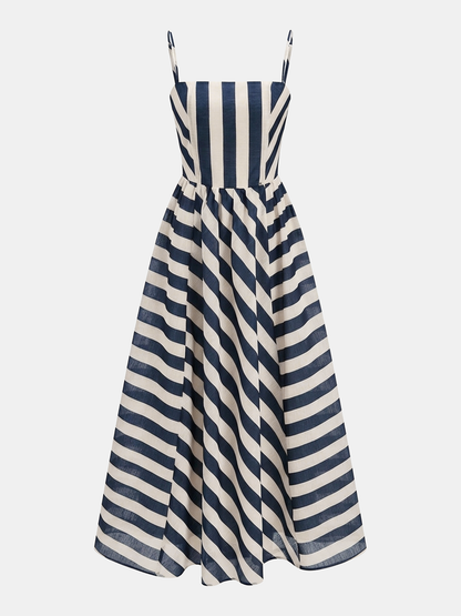 Striped Organza Cami Maxi Dress