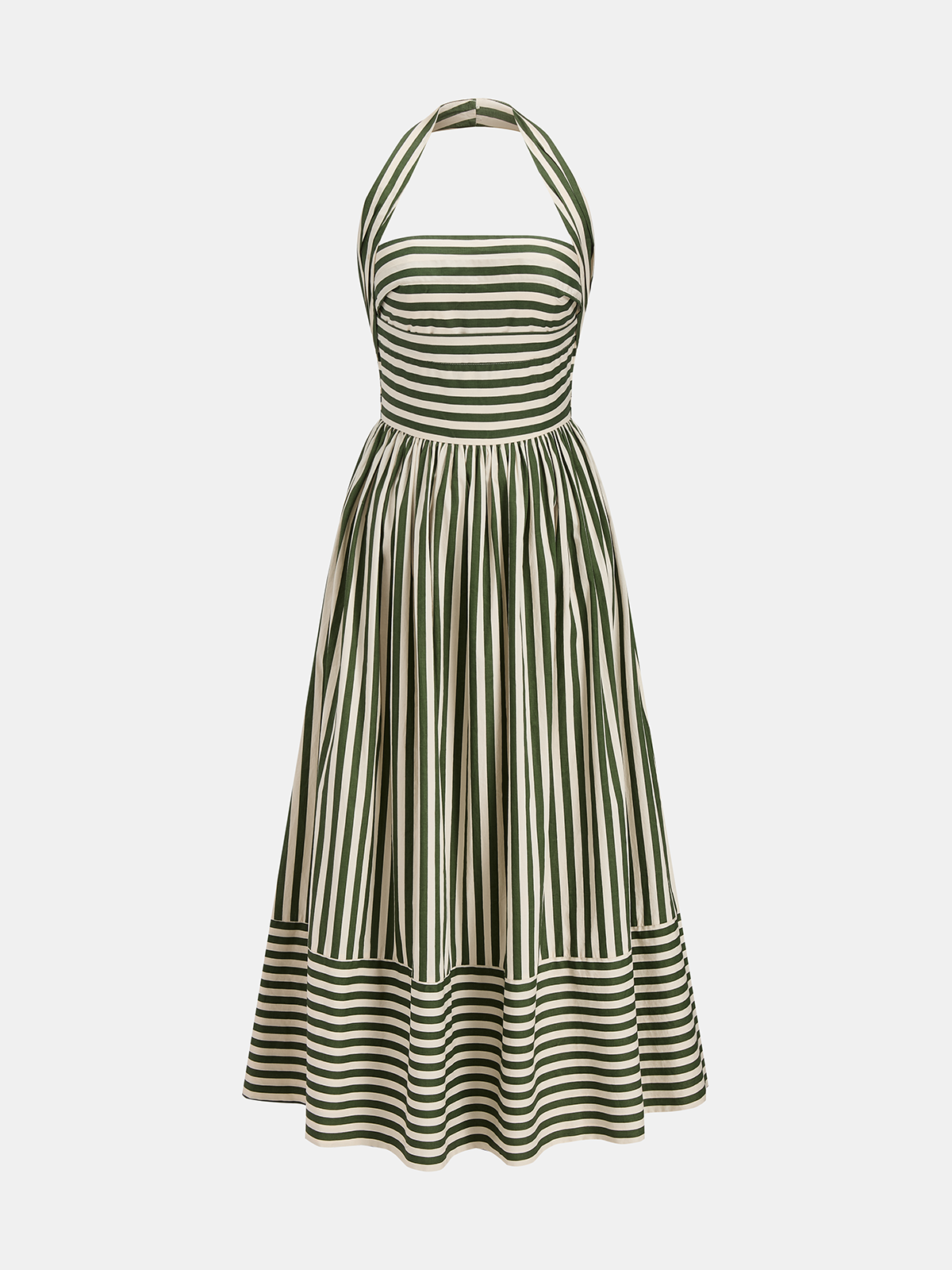 Striped Halter Neck Maxi Dress