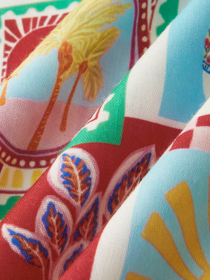 Tropical Printed Strappy Maxi Dress