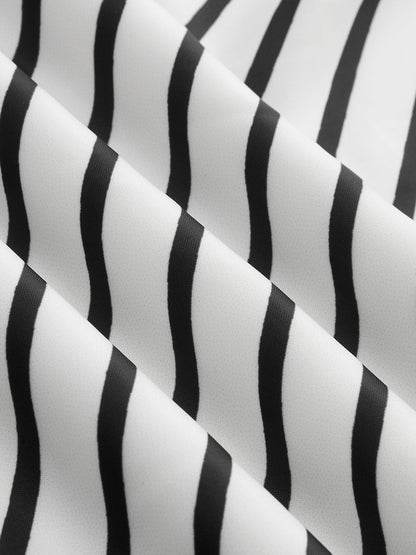 Striped Halter Wrap Maxi Dress