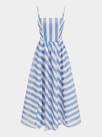 Striped Organza Cami Maxi Dress