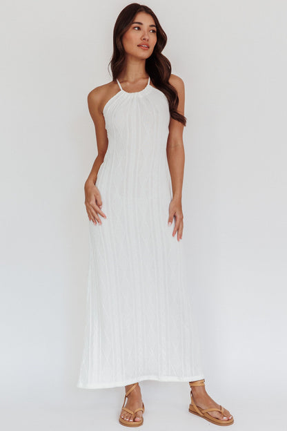 St. Croix Backless Knit Maxi Dress Cream