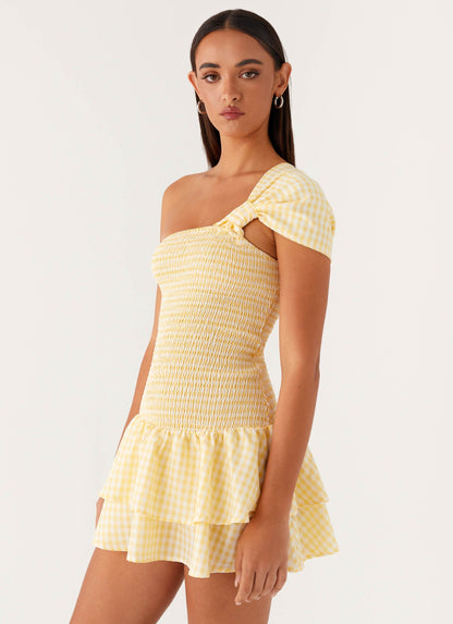 Brandy Mini Dress - Yellow Gingham