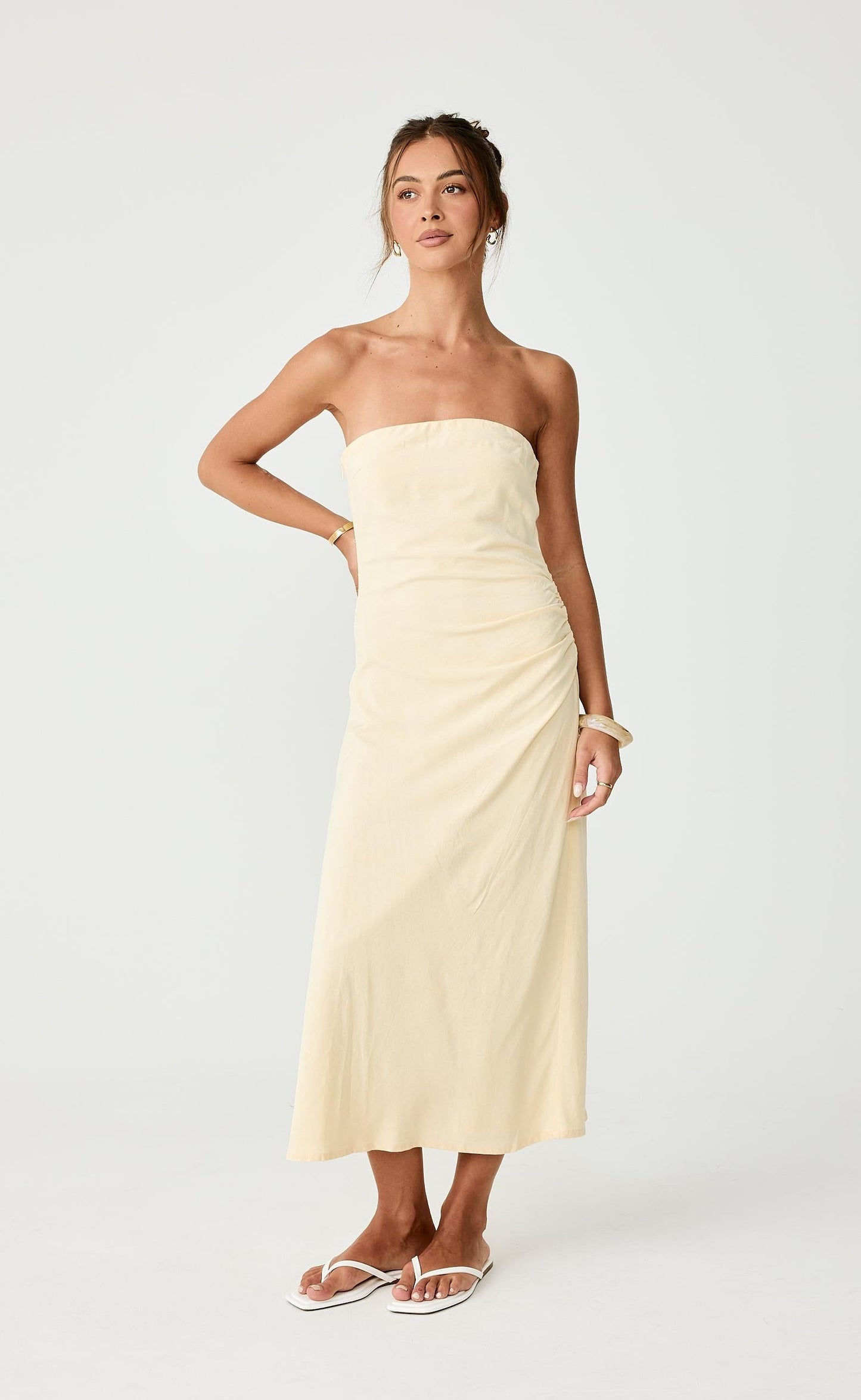 Coastal Midi Dress (Lemon)